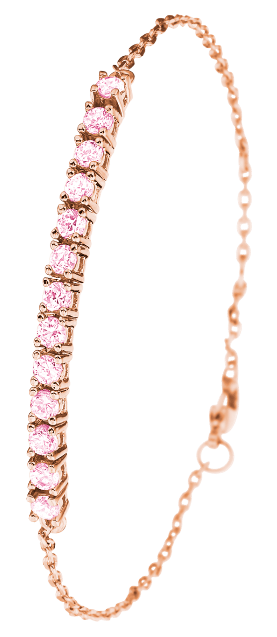 Eve rose plated armband met 13 stenen light rose