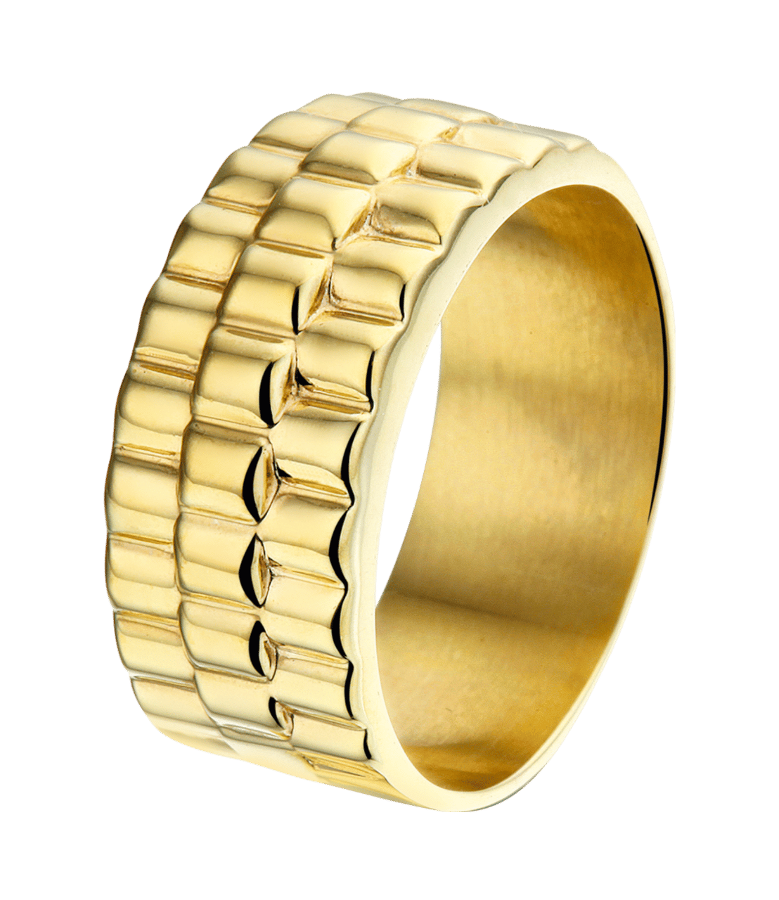 Gold plated ring rolexschakel vast | Lucardi-NL