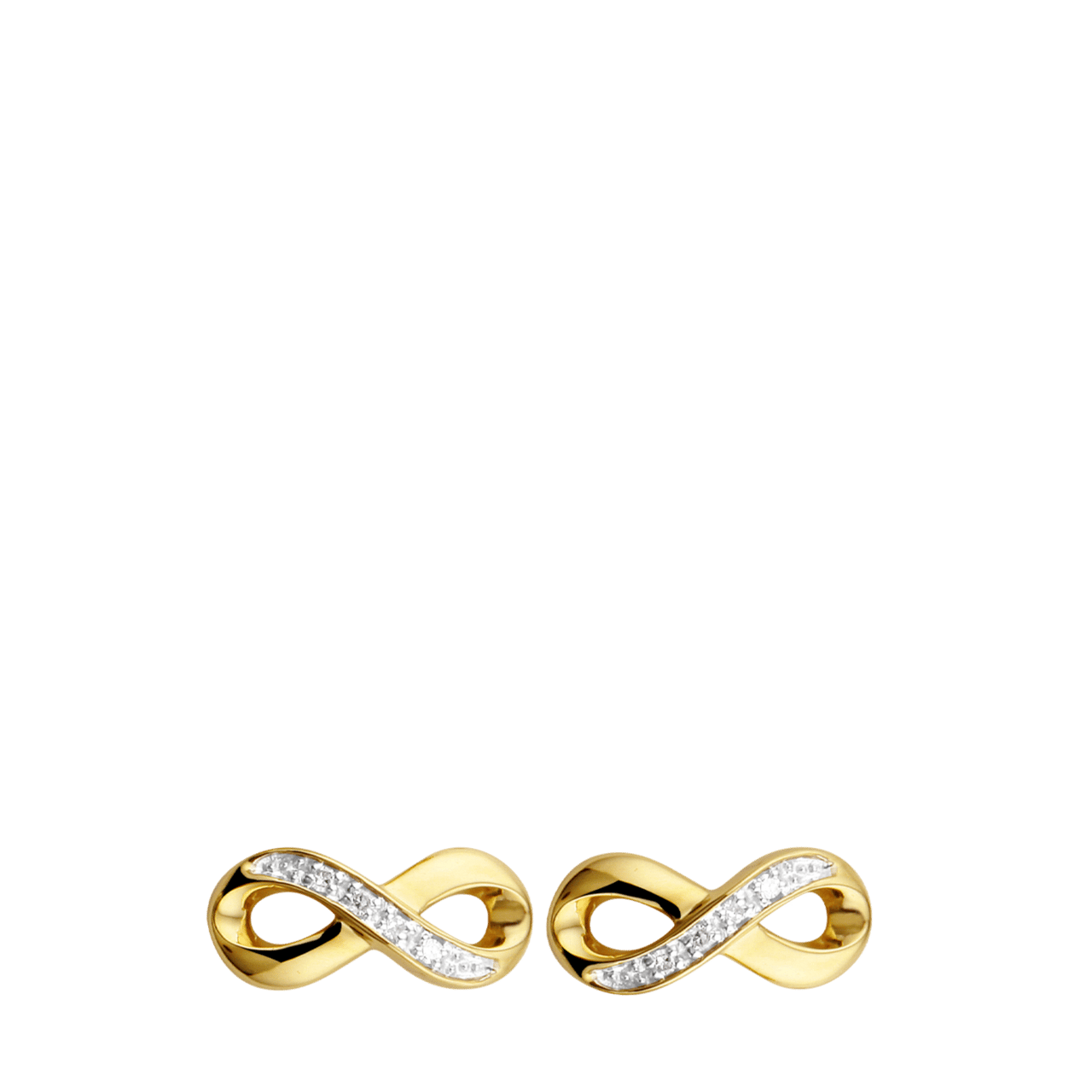 Ohrringe, 585 Gelbgold, Diamant, Infinity, 0,02 kt