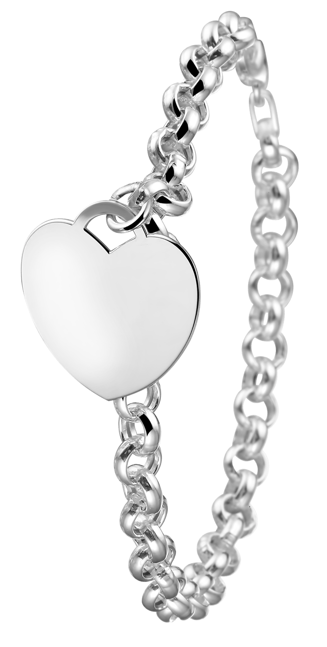 Zilveren armband met hanger hart