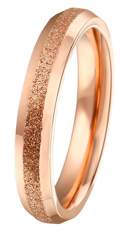 Gerecycleerd stalen ring roseplated gediamanteerd