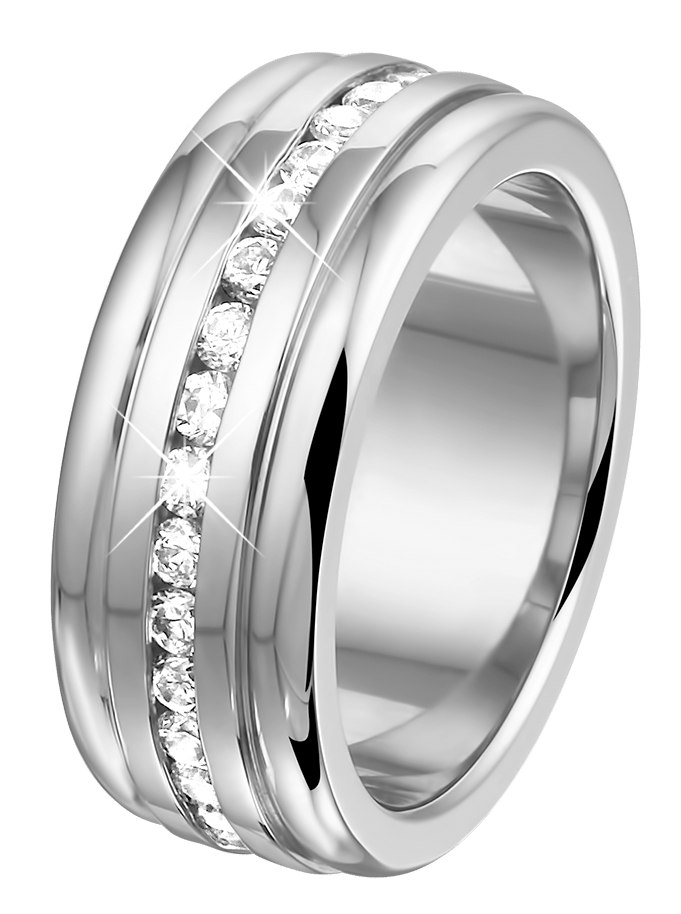Edelstahl eternity ring mit Zirkonia