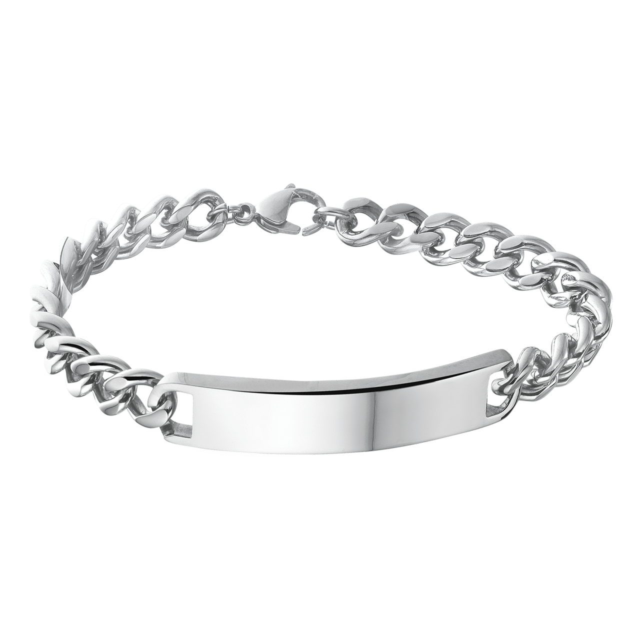 Gerecycled stainless steel herenplaatarmband