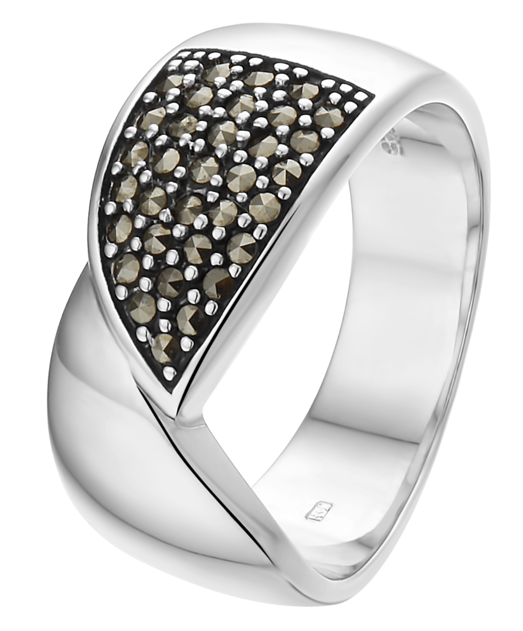 Zilveren ring markasiet