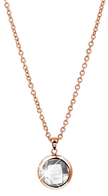 Stalen ketting met hanger glas