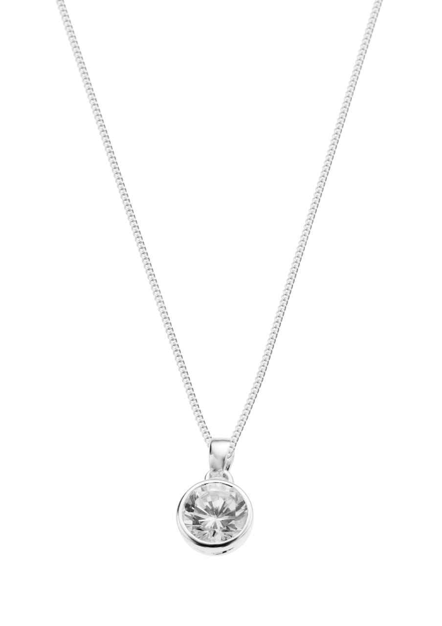 Zilveren ketting met hanger kristal