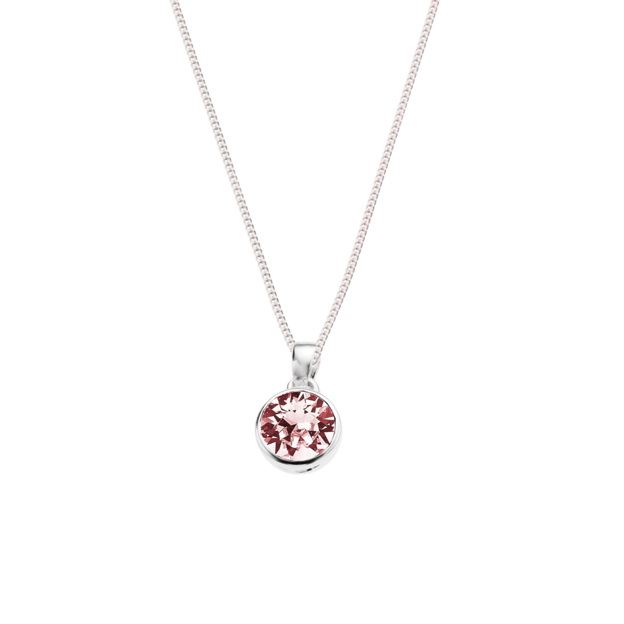 Zilveren ketting met hanger kristal