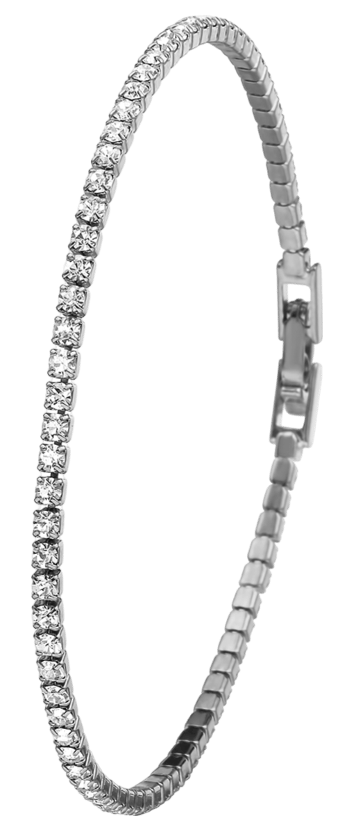Eve - rhodiniertes Armband mit einreihigem Kristall
