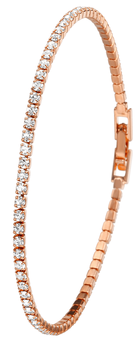Eve - mit Rotgold vergoldetes Armband mit1 Kristallreihe