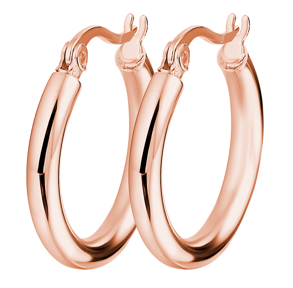 Stainless steel roséplated oorringen voor dames