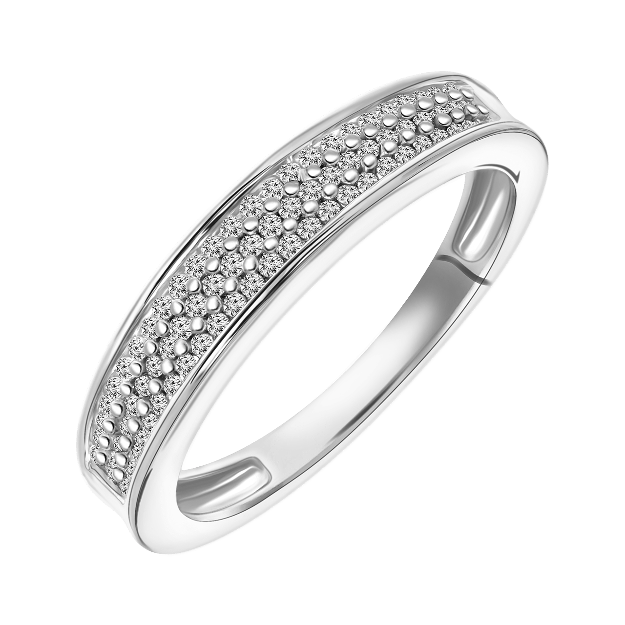 14 Karaat witgouden ring met 75 diamanten 0,20CT