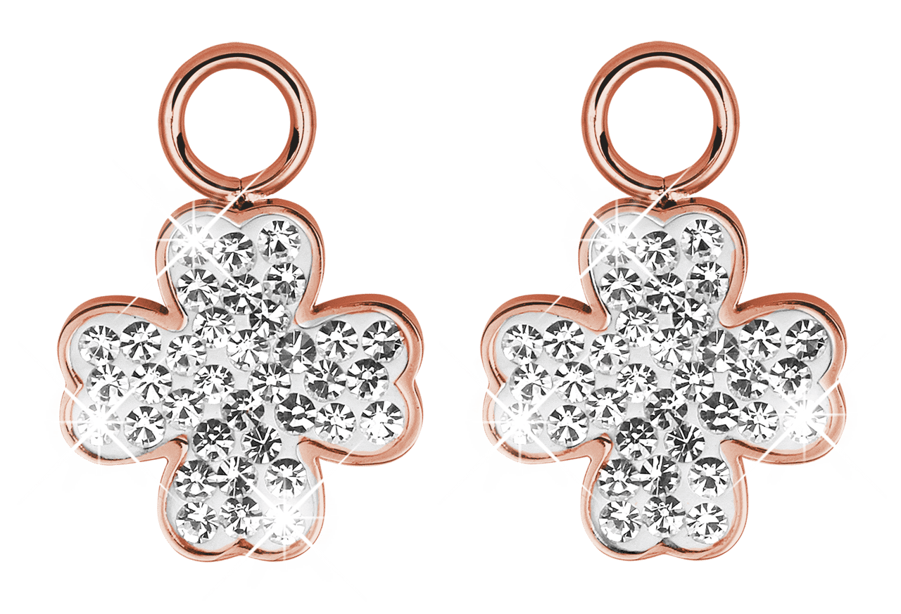 Ashanger klavertje vier, roségoud - Memorie Sieraden