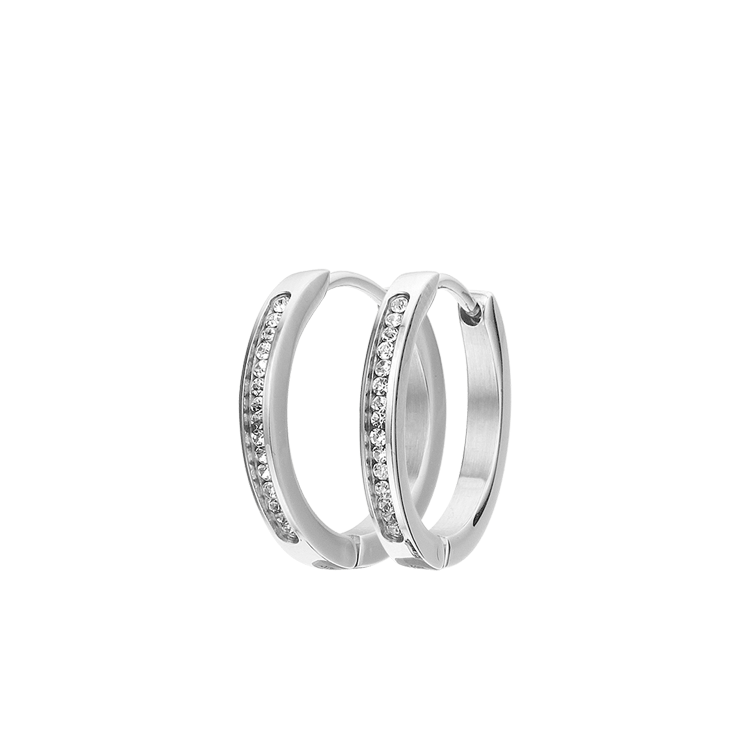 More combinations gerecycled stainless steel oorringen kristal voor dames