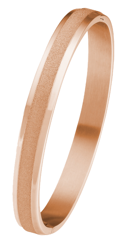 Gerecycled stalen armband bangle roseplated