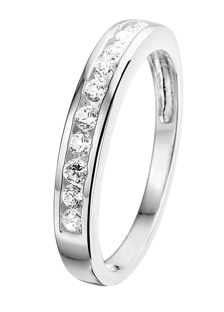 Zilveren ring met zirkonia