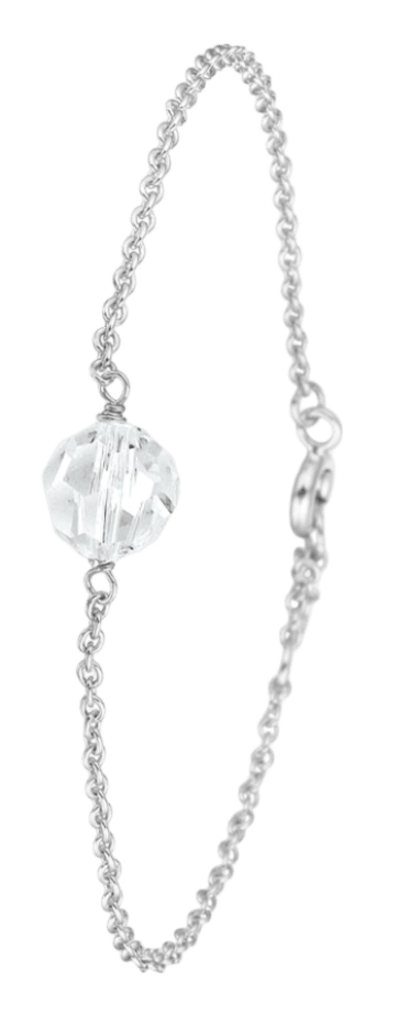 Armband, 925 Silber, mit Kristall, Kugel