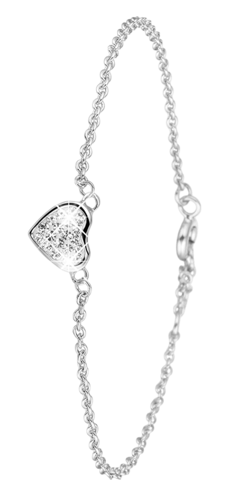 Armband, 925 Silber, mit Herz aus Kristall