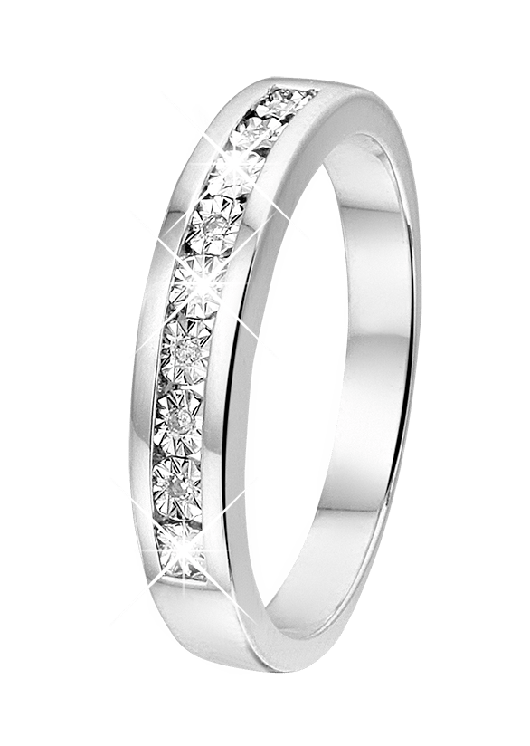 Silberner S&D-Ring mit Diamant
