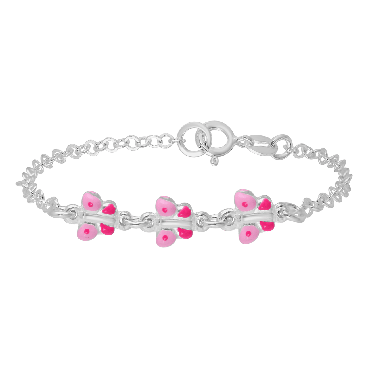 Zilveren meisjesarmband met bedels