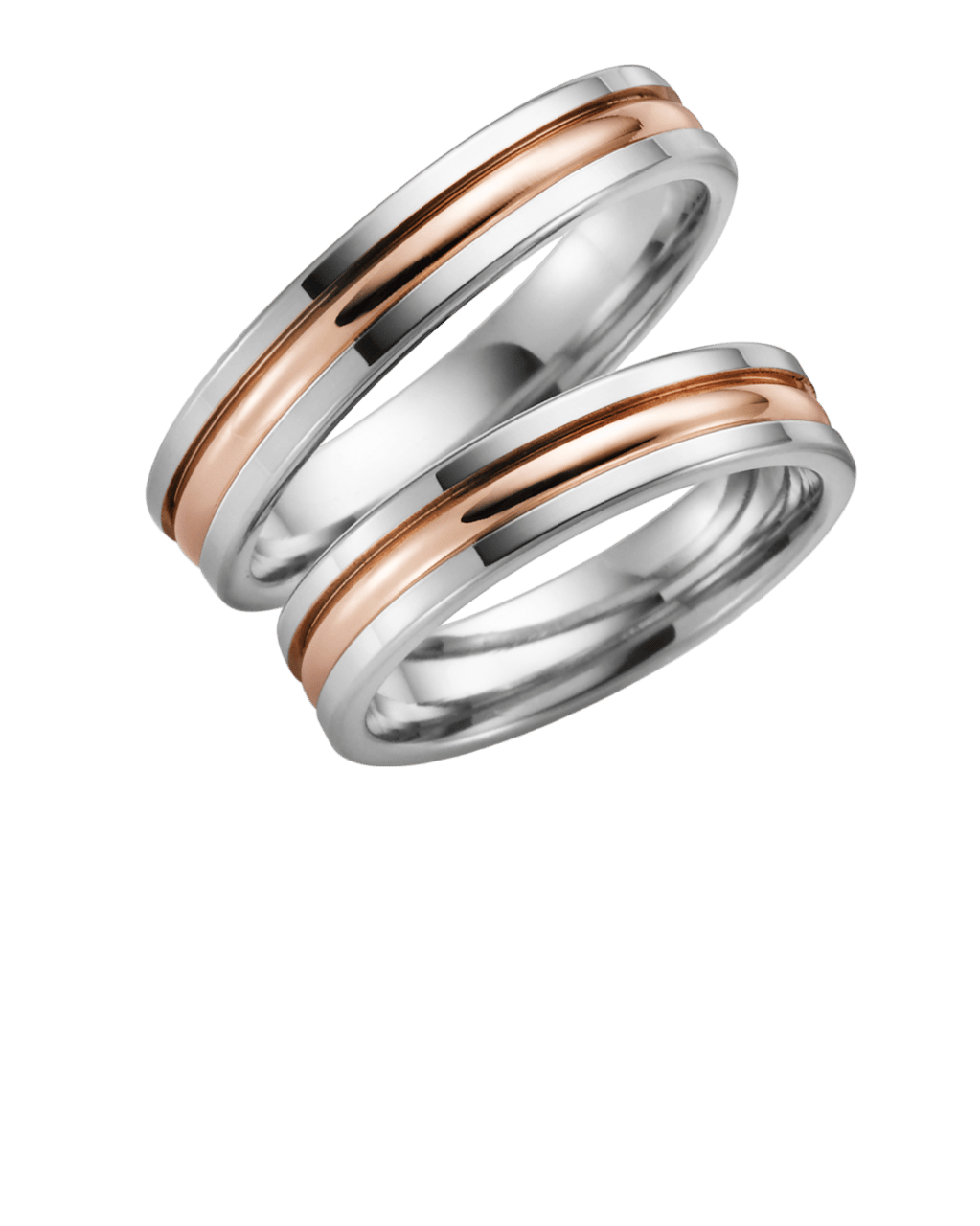 14 K bicolour trouwring wit/rose Kalina Heer H44WP
