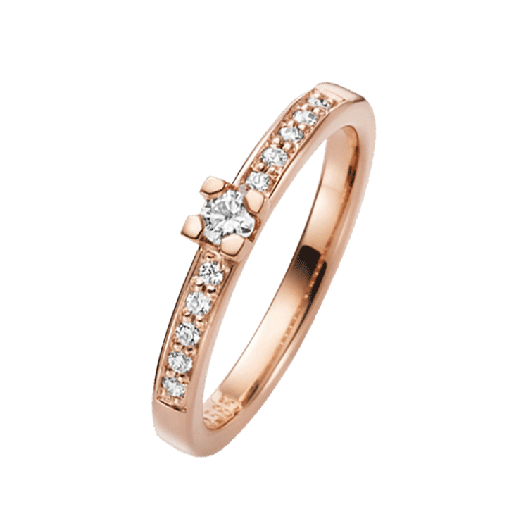14K rosegouden aanzoekring diamant Snowdrops H101R