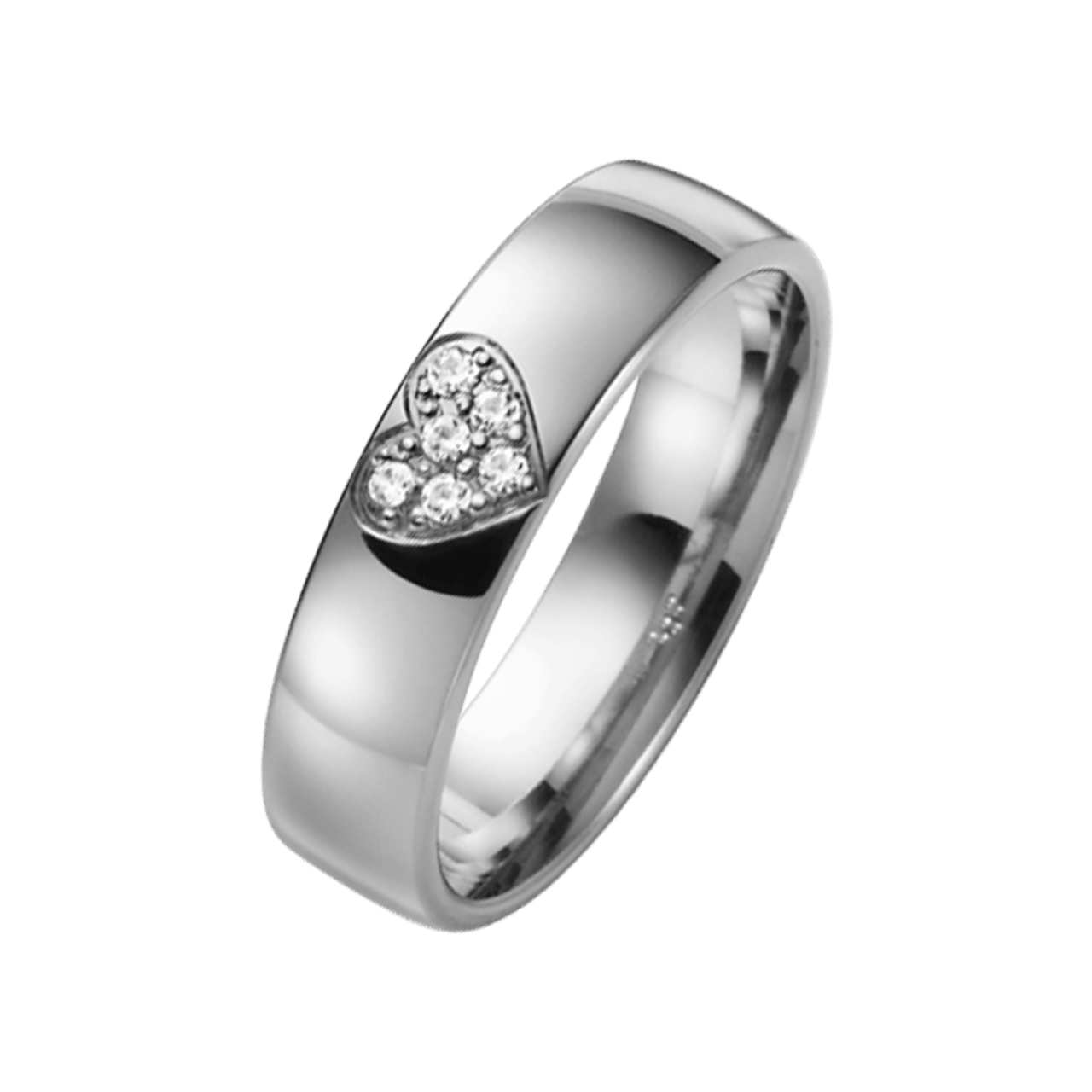 Palladium-Diamant-Trauring Pfingstrose mit Herz, H76P