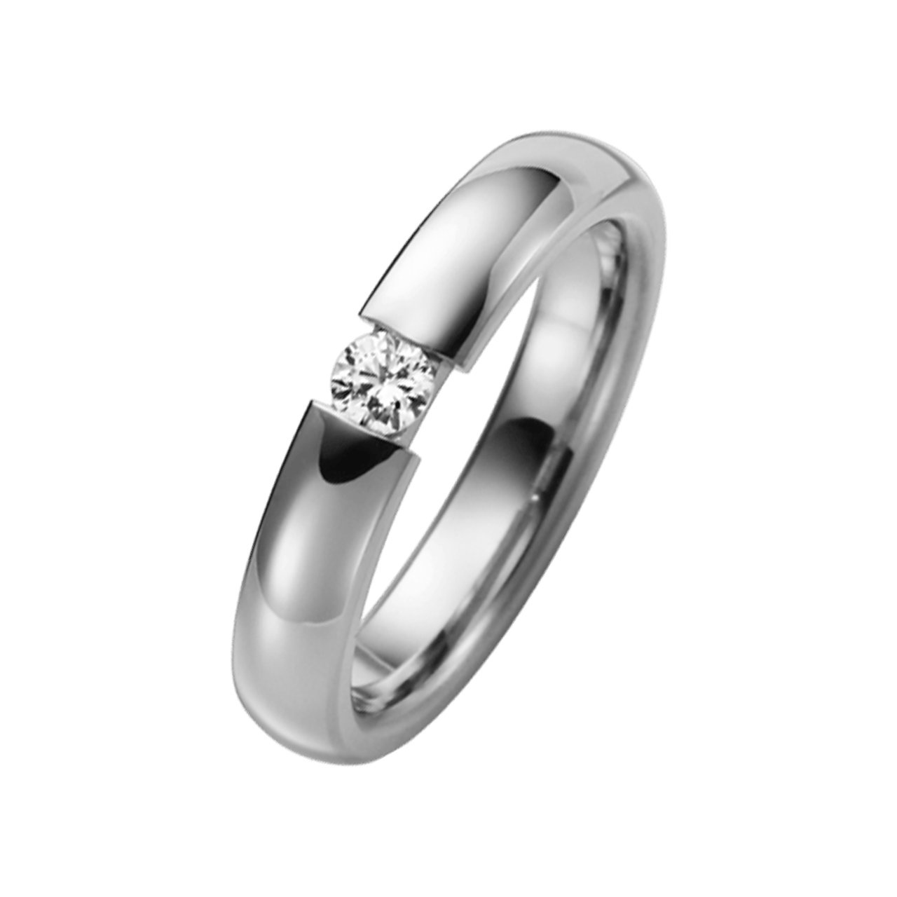 Trauring Morgenstern aus Palladium mit Diamant für Damen, H79P