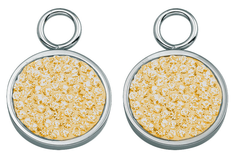 Gerecycled stalen oorringhangers met kristal