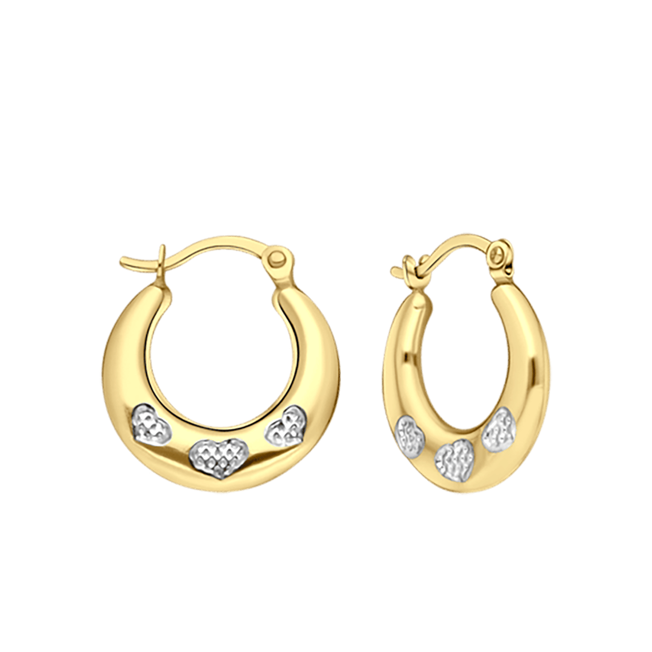 9 Karaat bicolour oorbellen