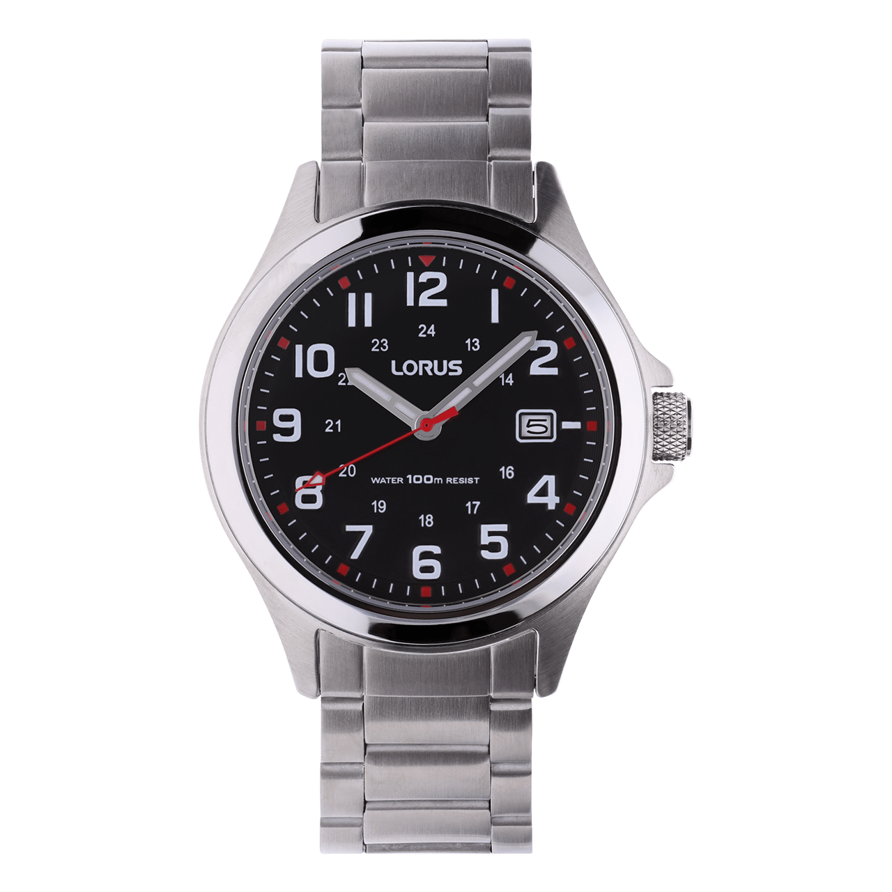 Lorus Herren Uhr Silber Stahl Analog RXH01IX5