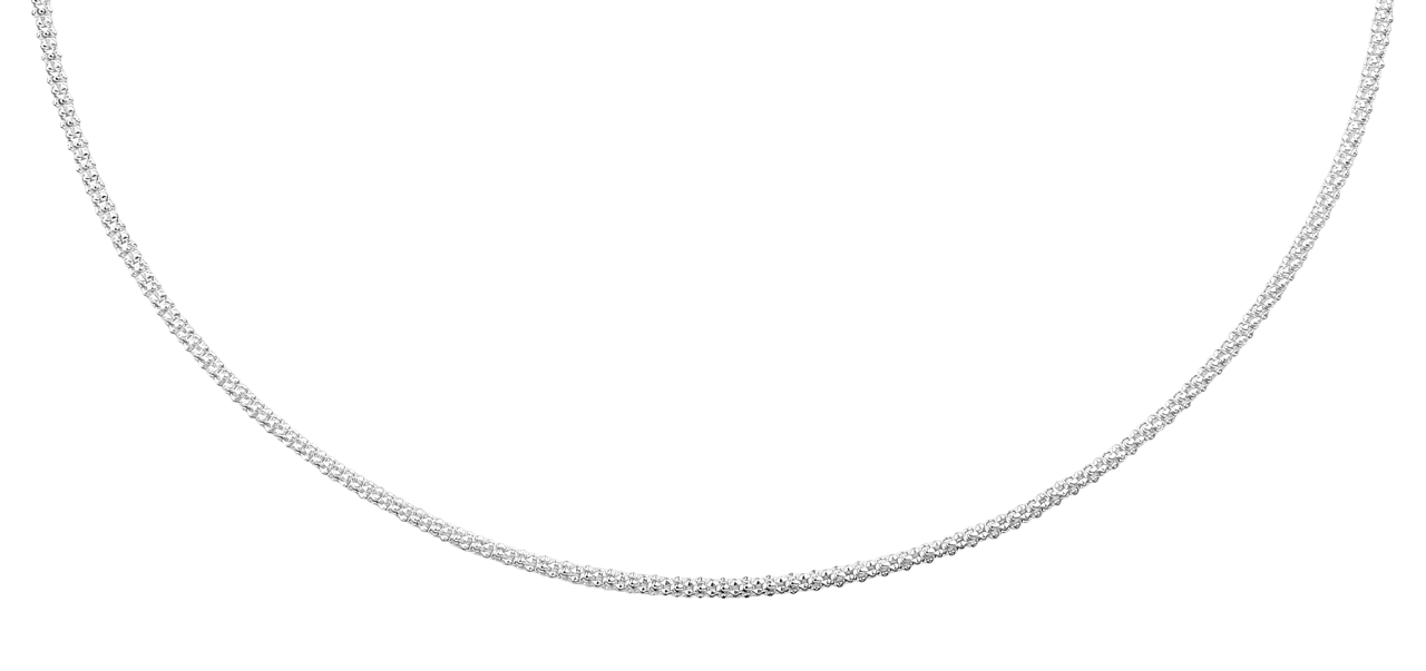Silberne Kette Popcorn