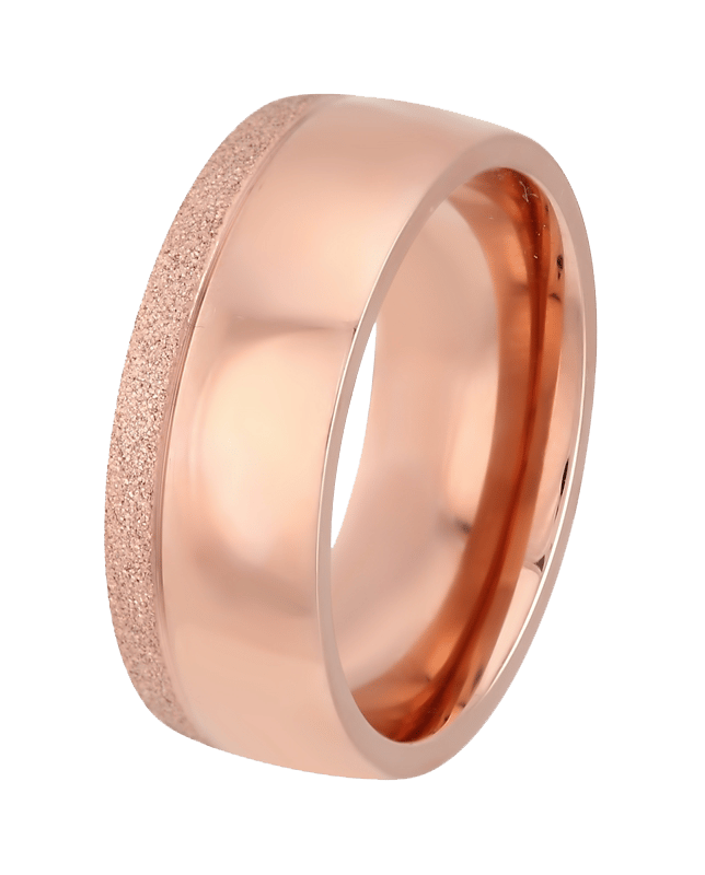Stalen roséplated ring voor dames