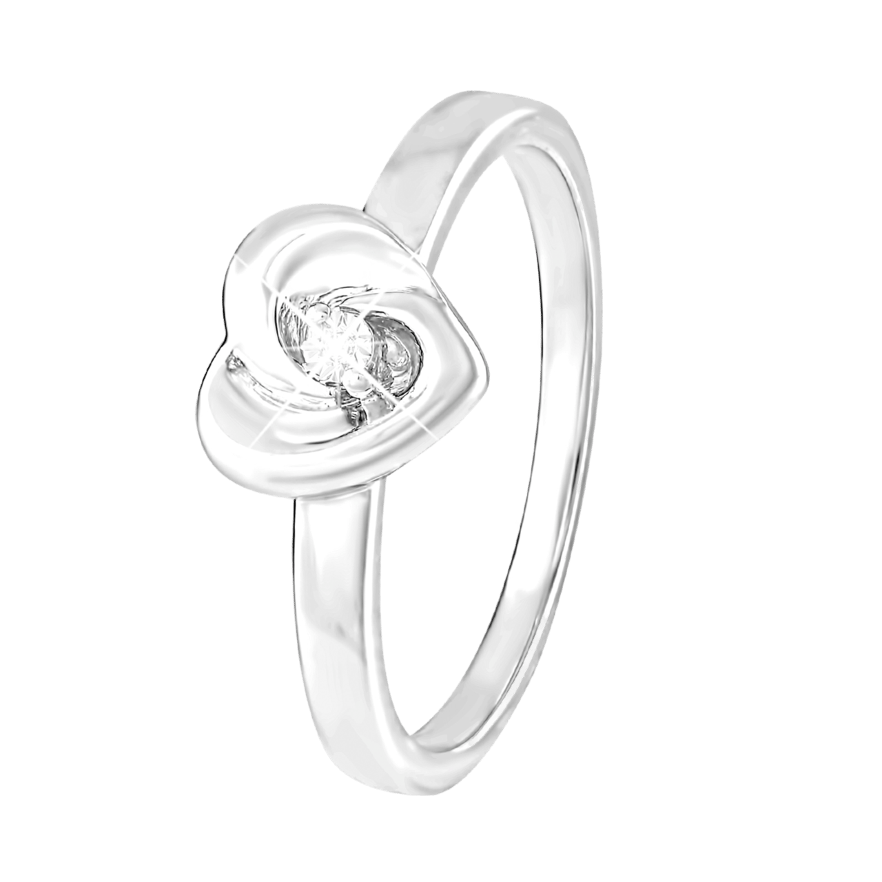 Zilveren S&D ring met diamant