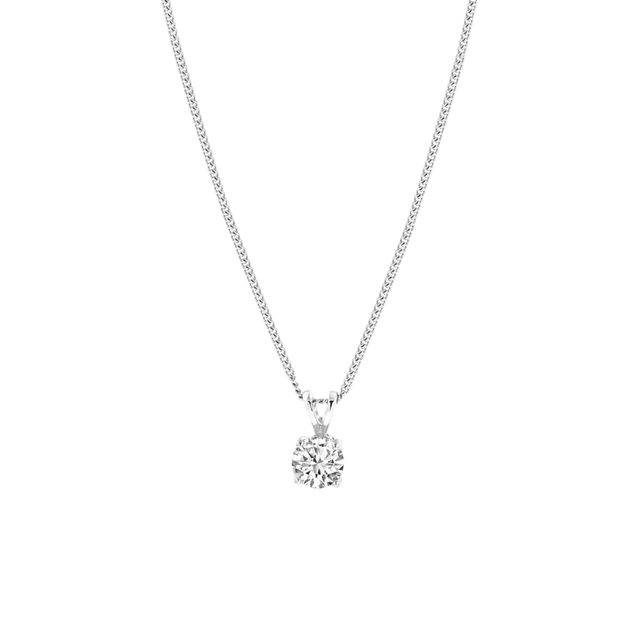 Zilveren ketting & hanger met zirkonia voor dames