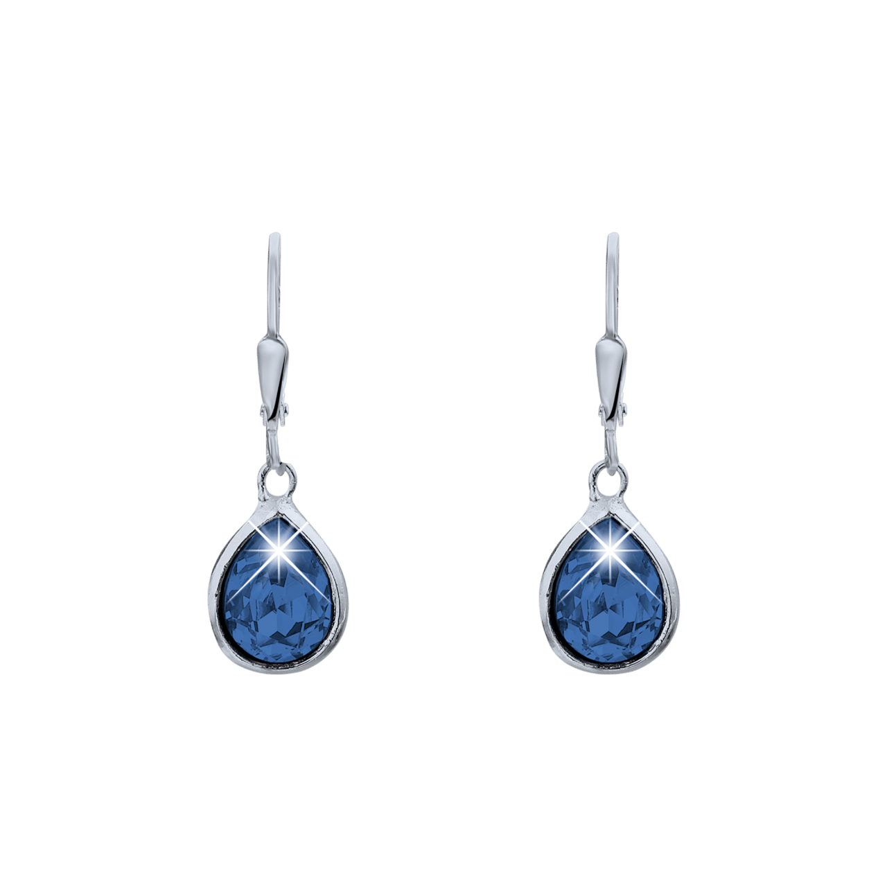 Zilveren oorringen druppel met Swarovski kristal voor dames