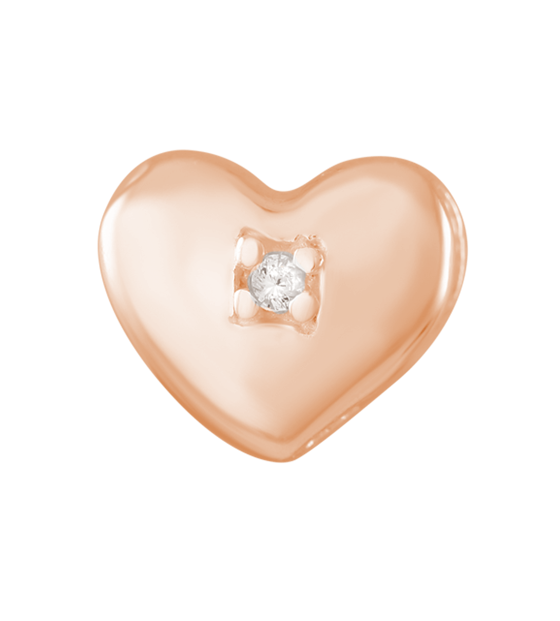 Zilveren roseplated hanger hart met zirkonia
