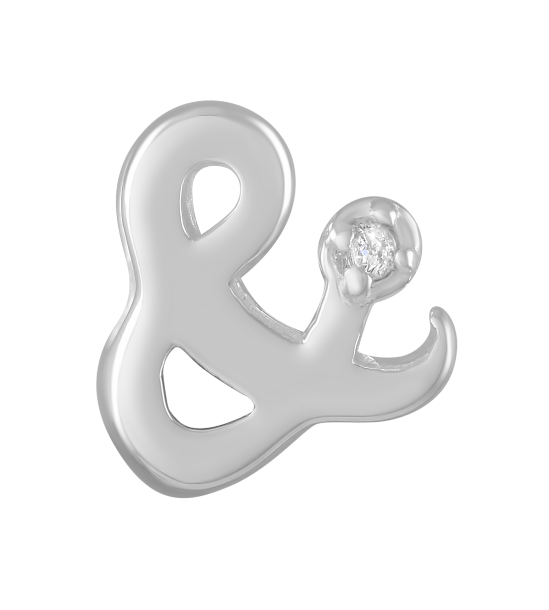 Zilveren hanger ampersand met zirkonia