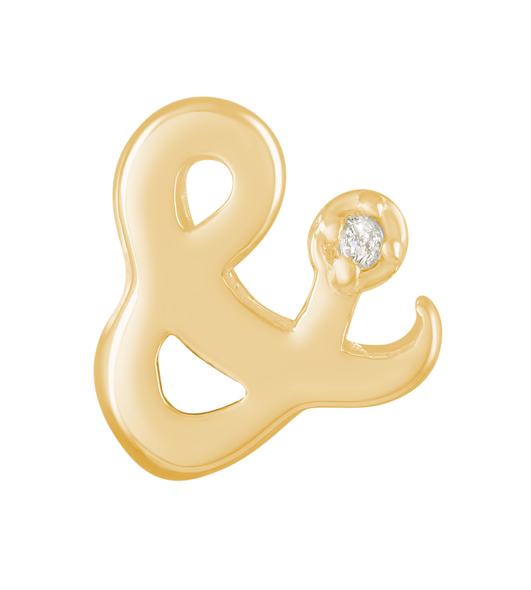 Zilveren goldplated hanger ampersand met zirkonia voor dames