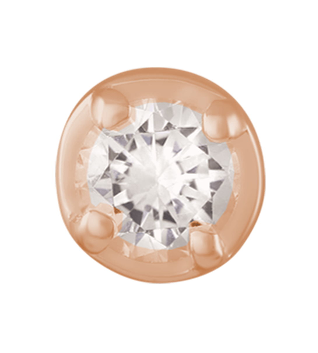 Zilveren roseplated hanger rond met zirkonia