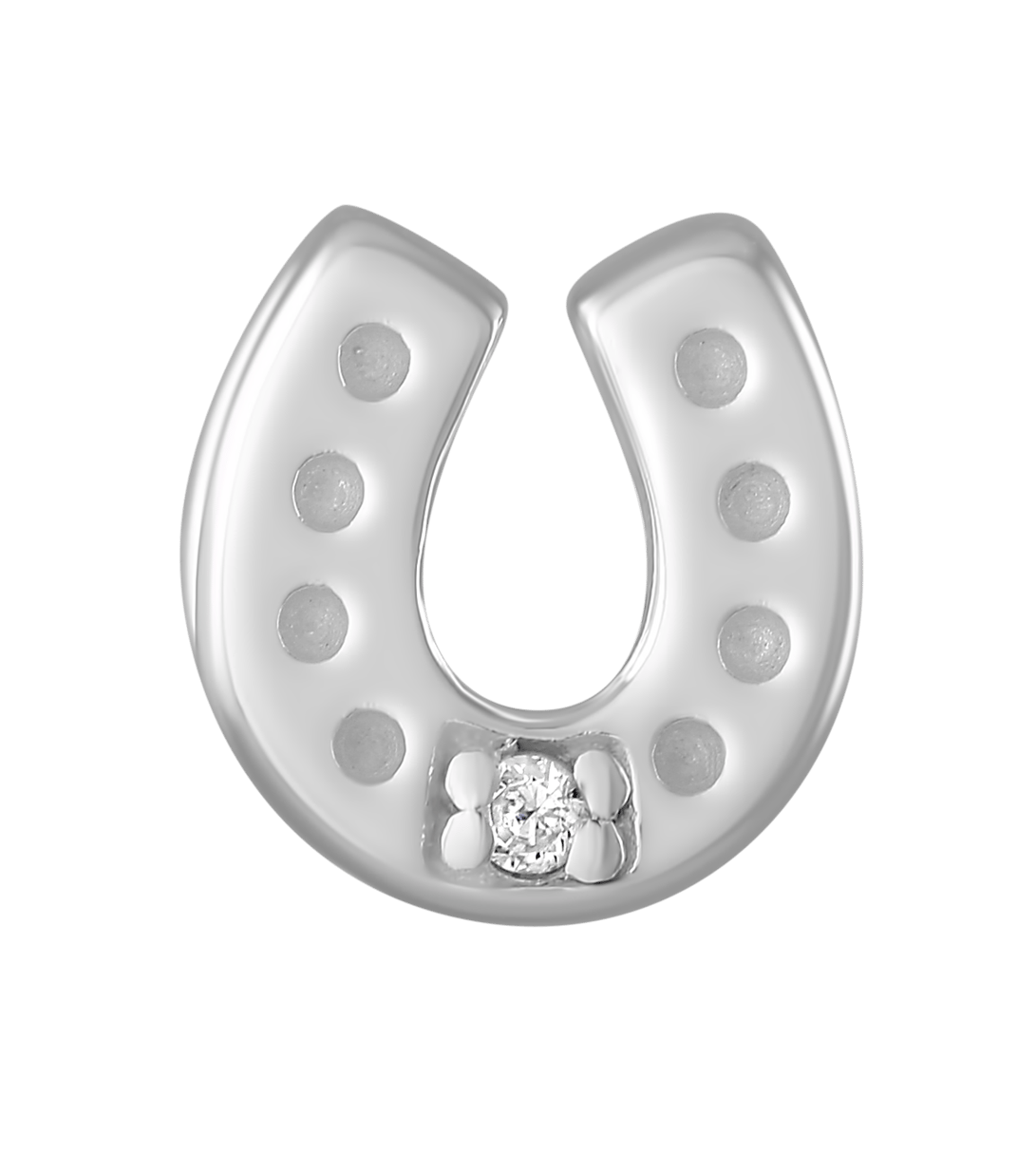 Silberner Hufeisen-Charms mit Zirkonia