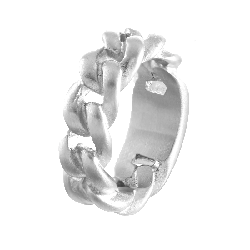 Stainless steel jongensring schakel mat