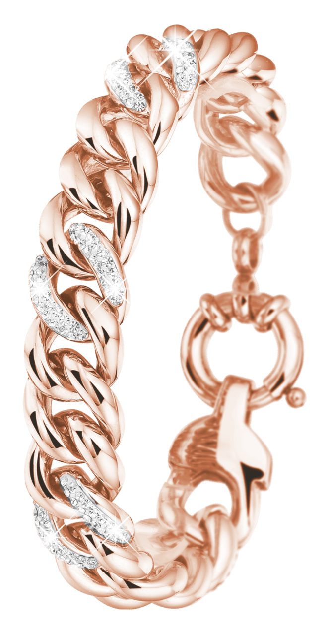 Gerecycleerd stainless steel armband crystal roseplated
