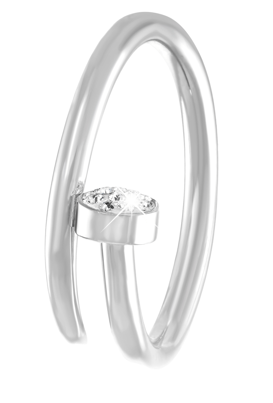 Stalen ring spijker crystal