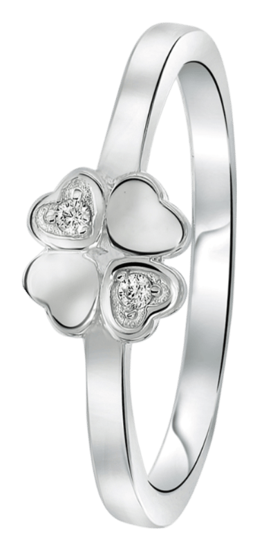 Silberring Kleeblatt mit Zirkonia