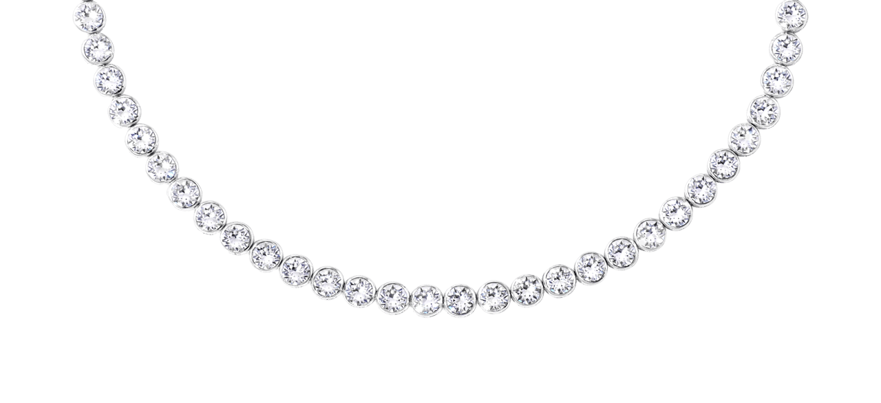 Zilveren tennisketting met swarovski crystals voor dames