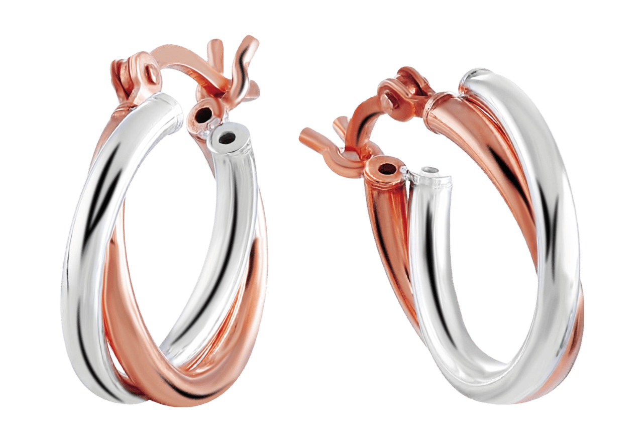 925 Silber Ohrringe Rosé/Silber