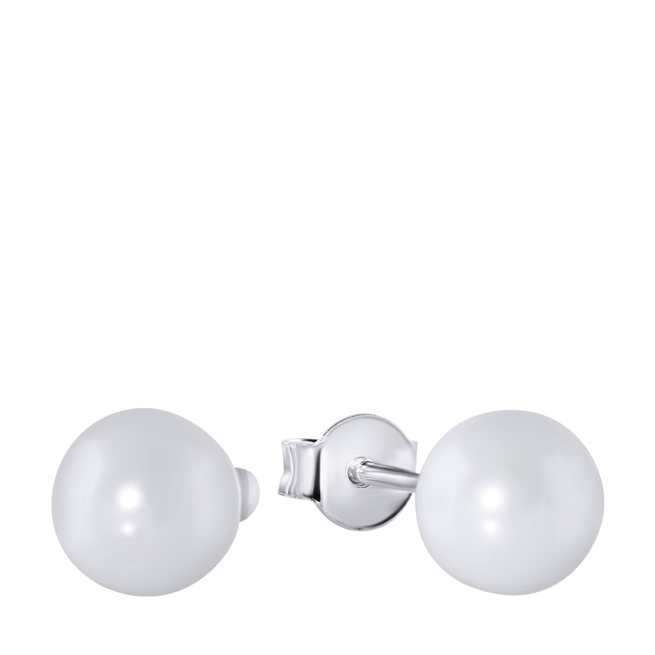Zilveren oorbellen met parel 5mm.