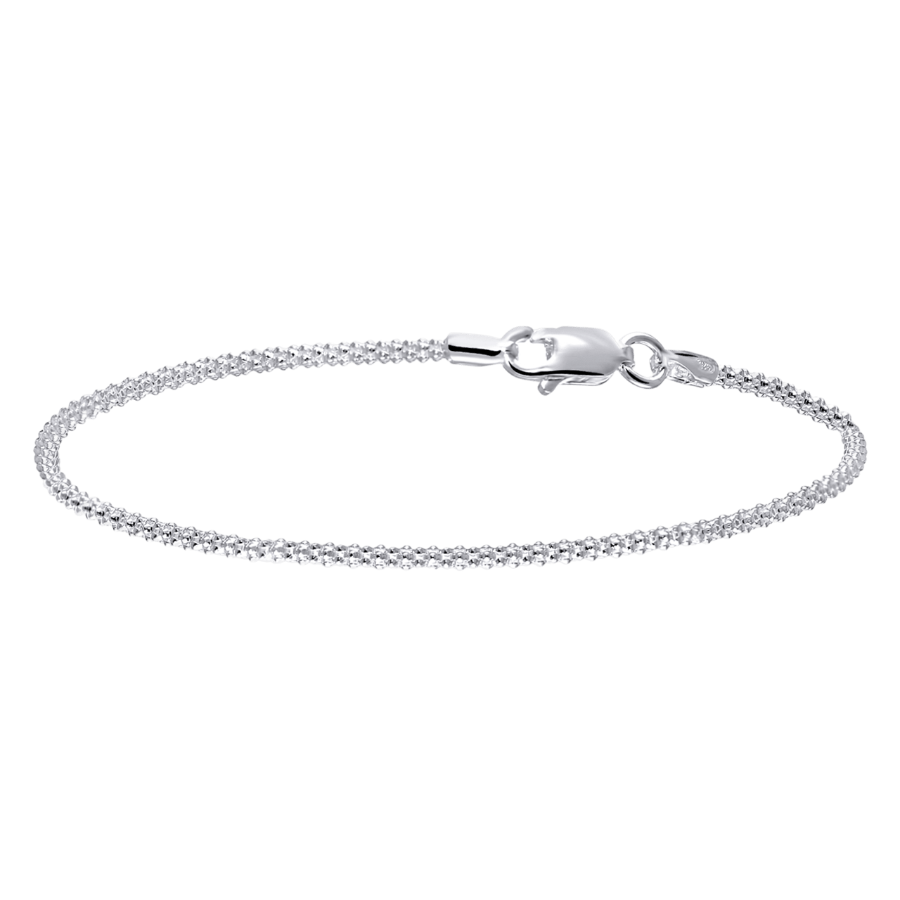 Gerecycleerd zilveren armband popcorn