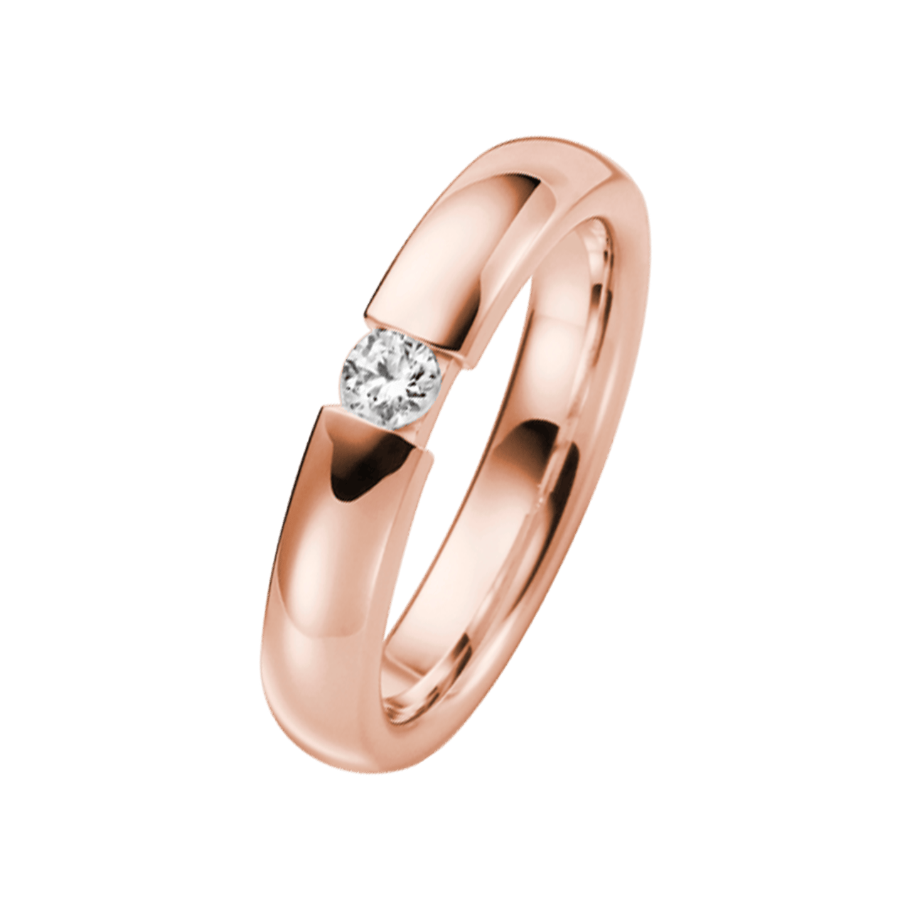 14K rose gouden trouwrng dia Morgenster Dames H79R