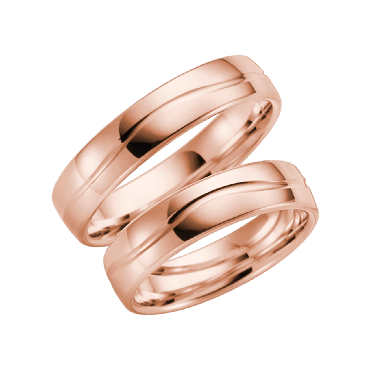 Trauring Iris aus 585 Rotgold für Damen H13Rose